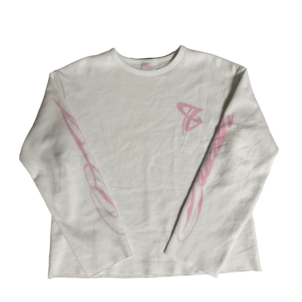 BreathAbleClo Pink Scripted Waffle Longsleeve