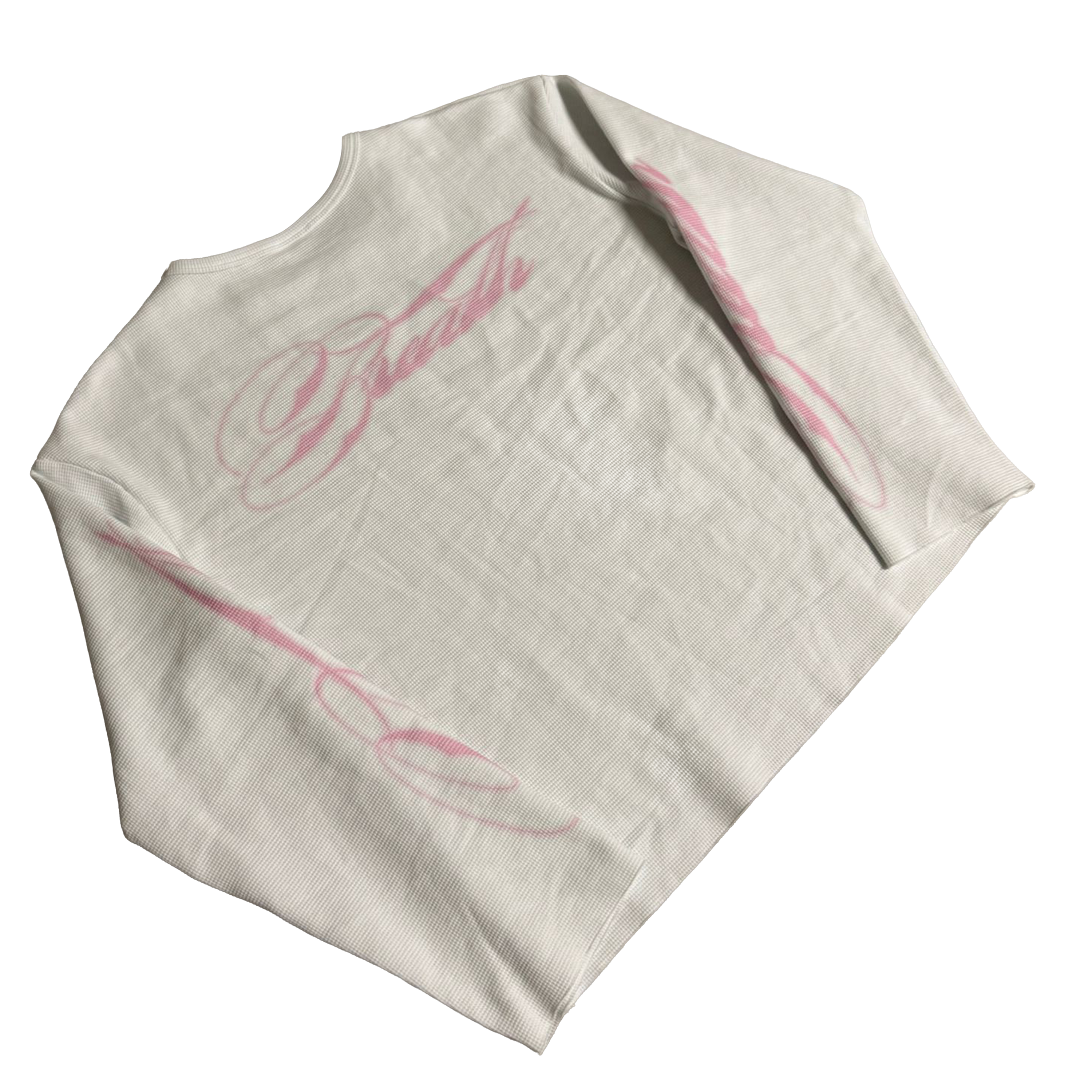 BreathAbleClo Pink Scripted Waffle Longsleeve