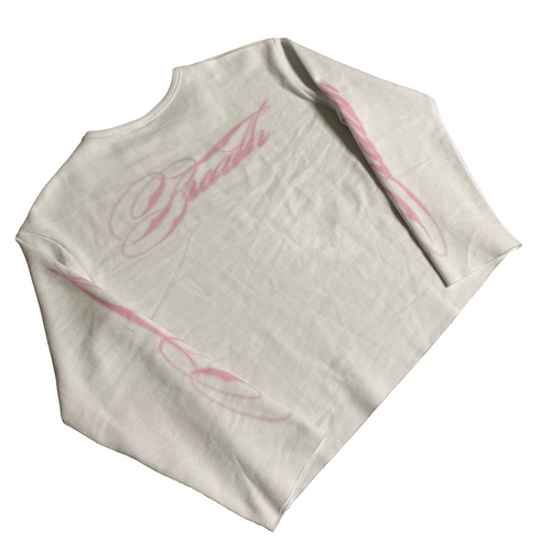 BreathAbleClo Pink Scripted Waffle Longsleeve