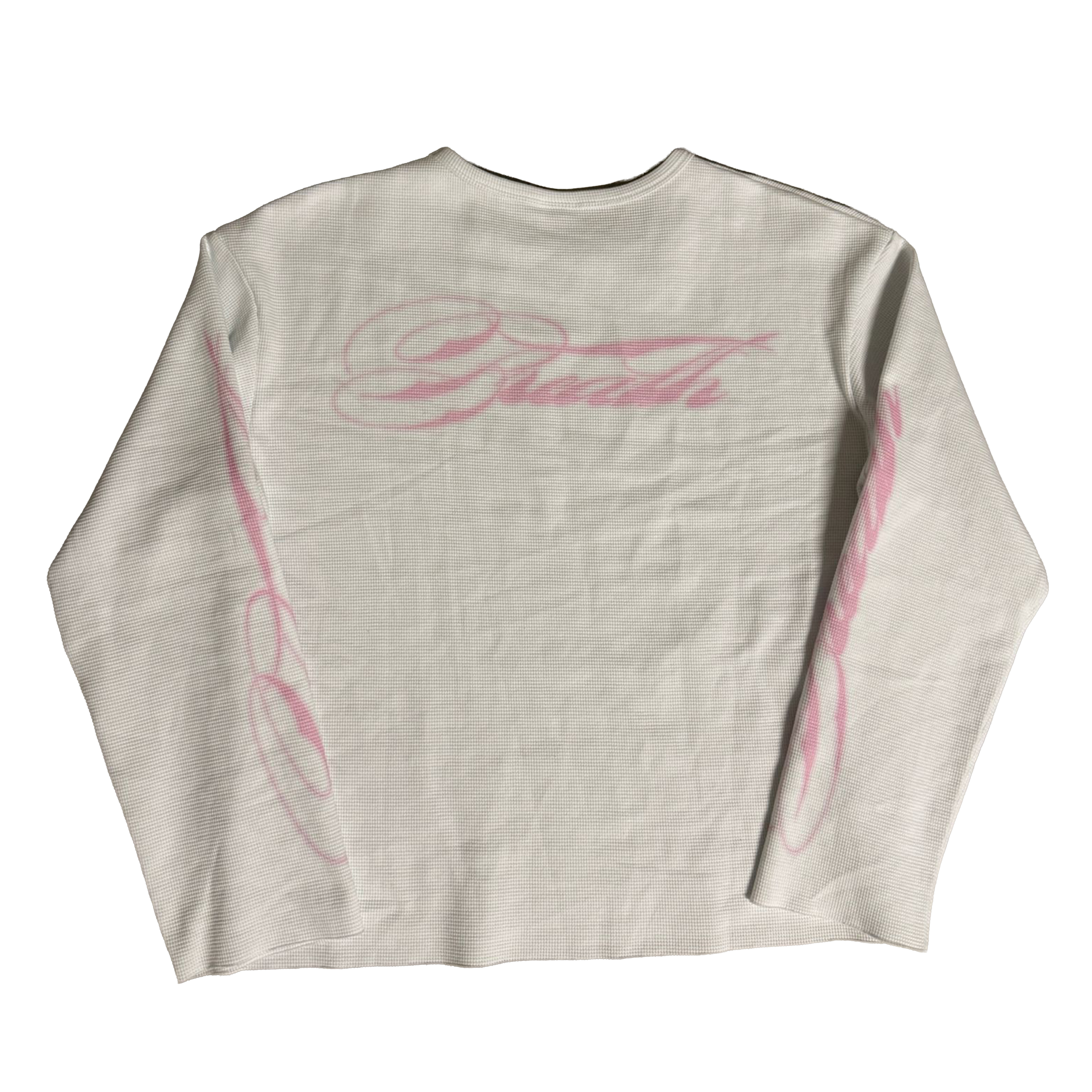 BreathAbleClo Pink Scripted Waffle Longsleeve