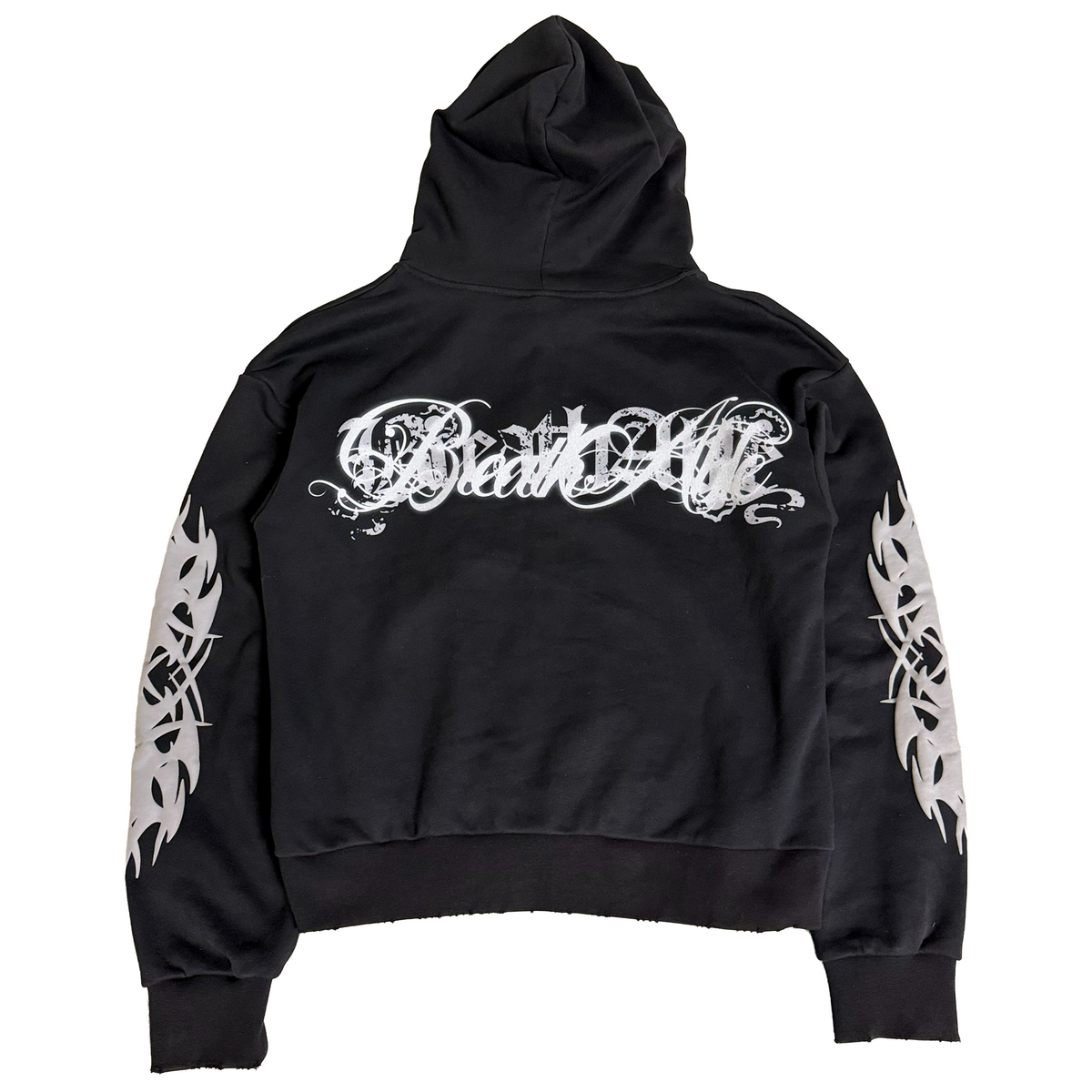 Destroyed Black Zip Up Hoodie - Pre order