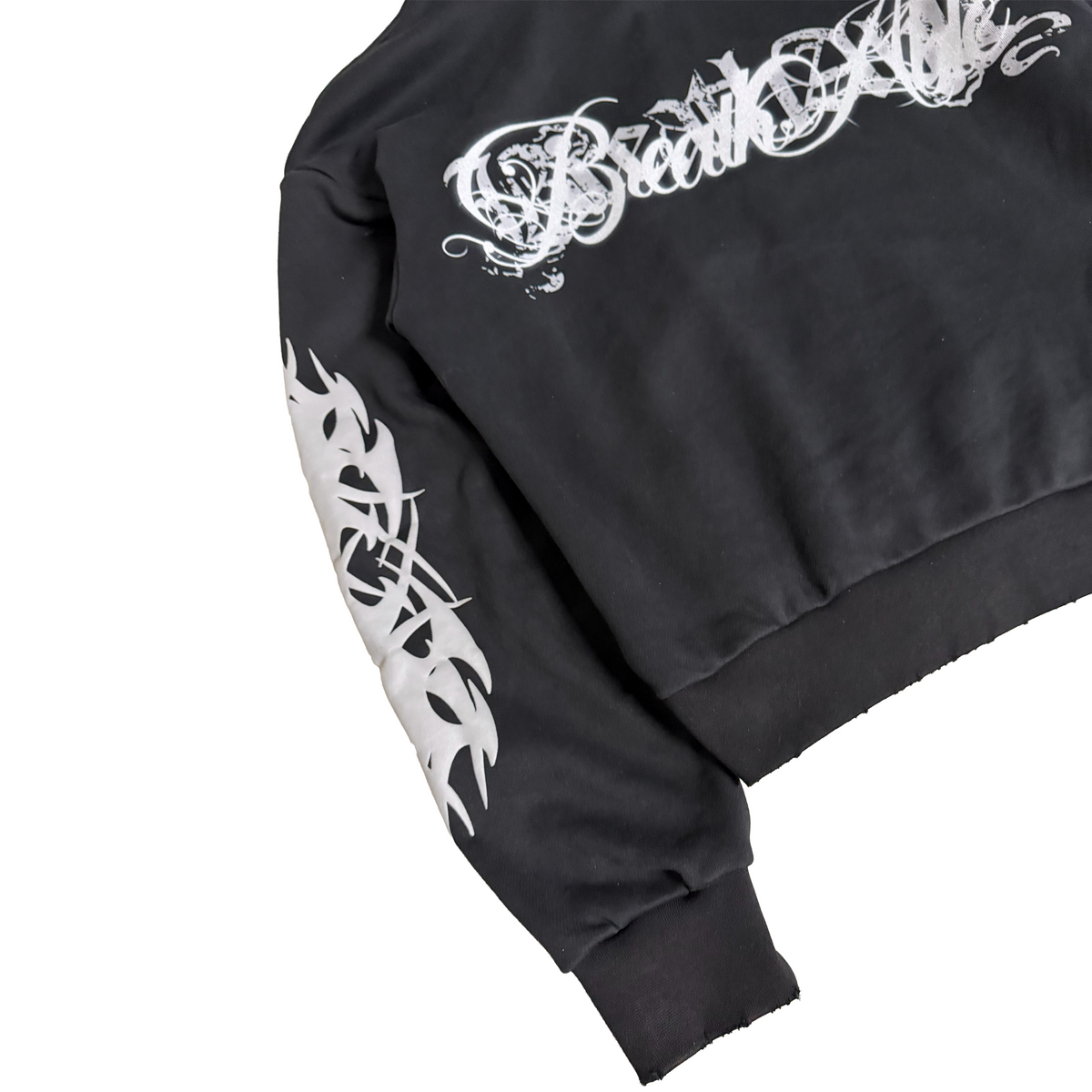 Destroyed Black Zip Up Hoodie - Pre order